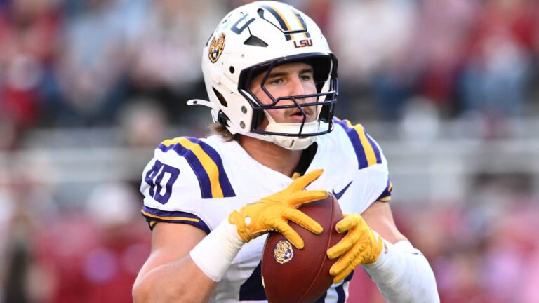 LSU Tigers linebacker Whit Weeks during game against the Arkansas Razorbacks at Razorback Stadium